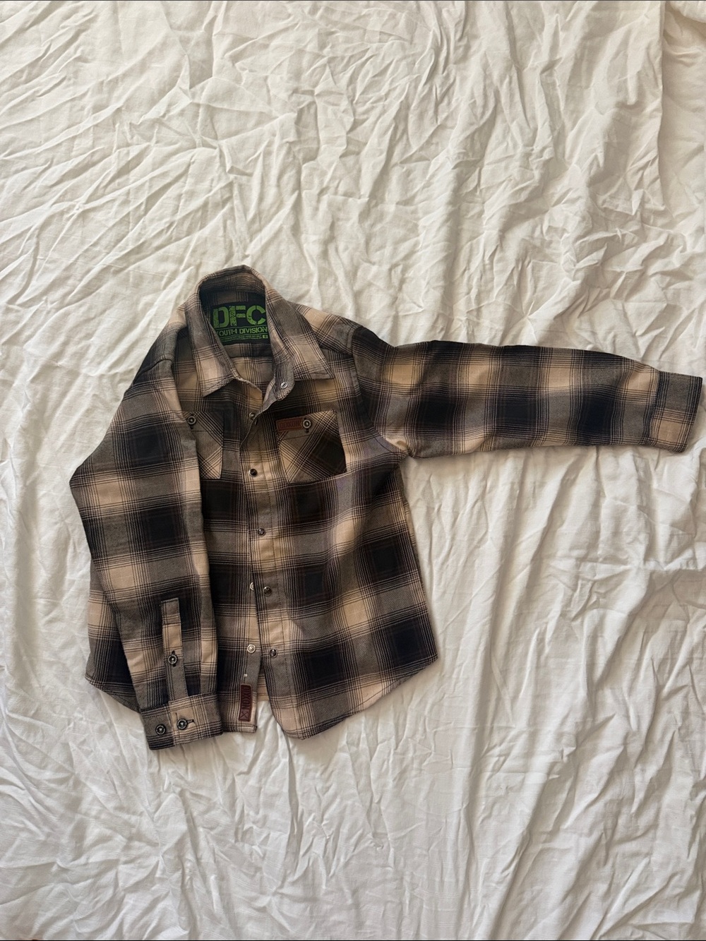 Dixxon Kids Plaid Button-Up Shirt - Brown Plaid